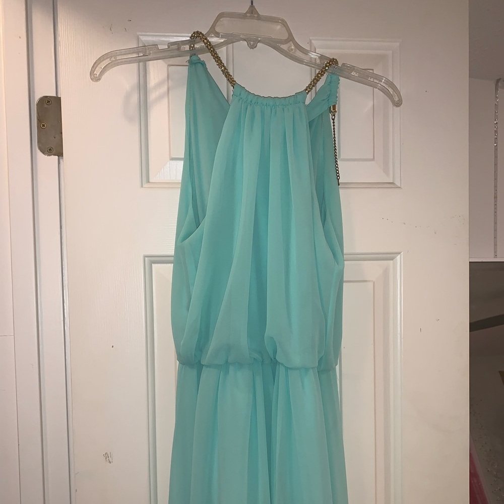 Jodi Kristopher Teal High-Low Dress